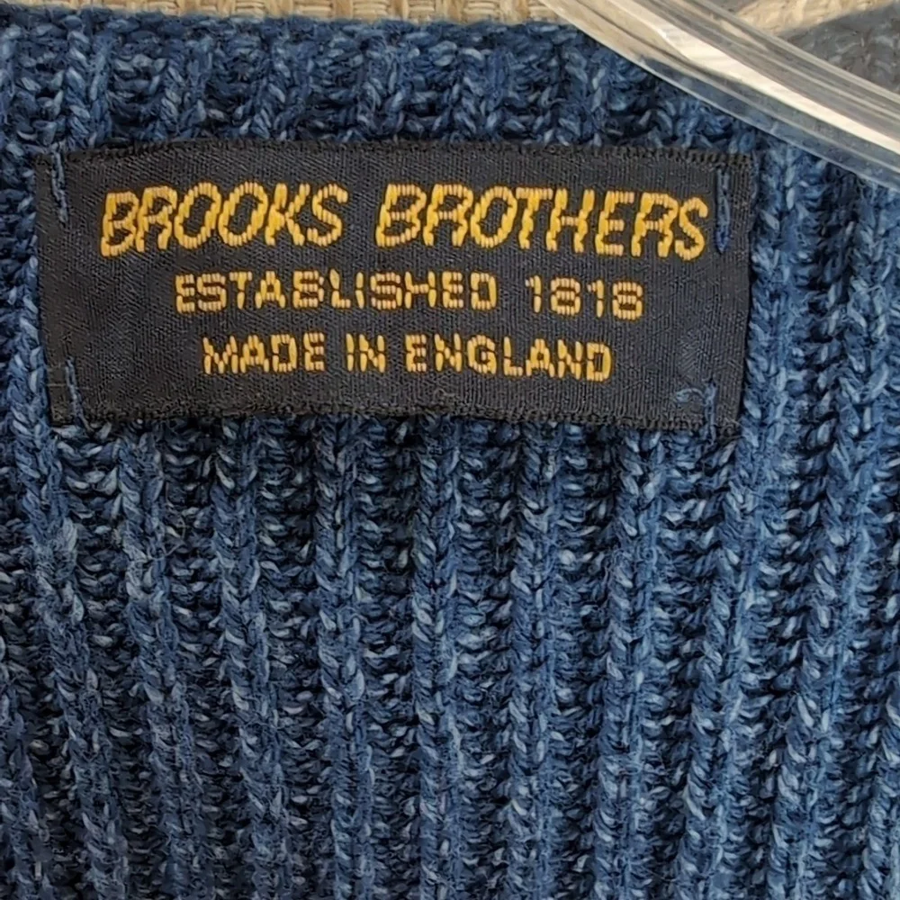 Women's Brooks Brothers Blue V Neck 3/4 Sleeve Sweater Size Large